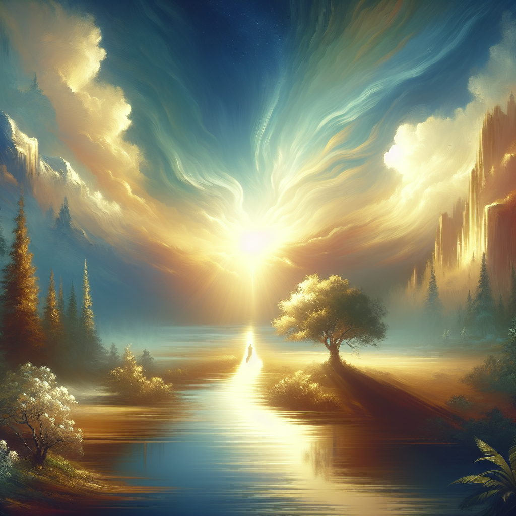 A serene landscape symbolizing God's love and grace