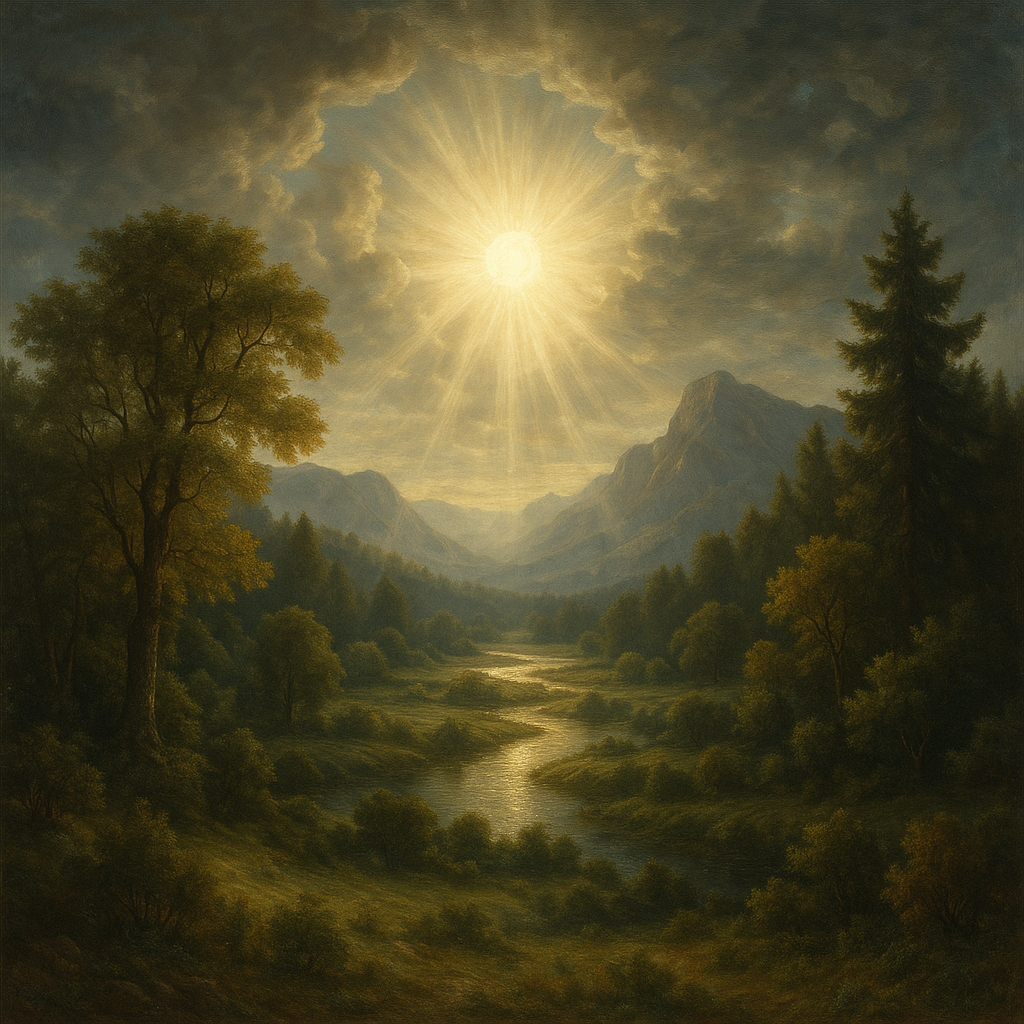 A serene landscape depicting God's creation, symbolizing divine sovereignty.
