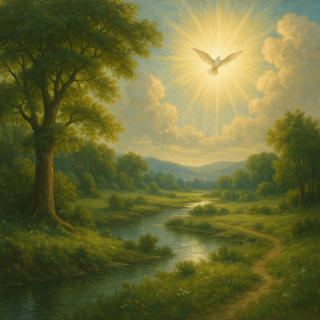 A depiction of divine providence in nature showing God's creative hand.