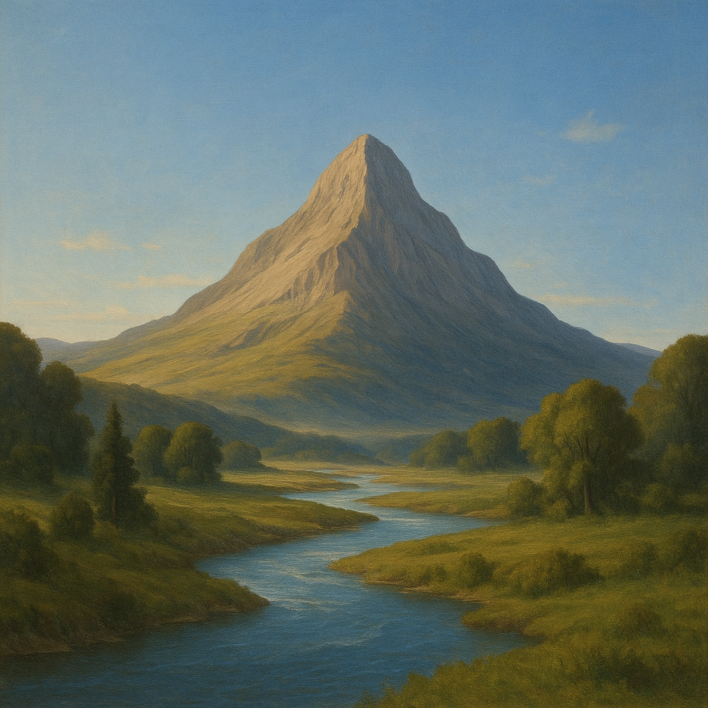 A stable mountain peak symbolizing God's unchanging nature.