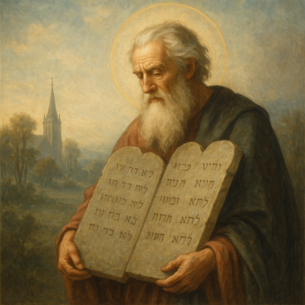 Ten Commandments tablet in nature