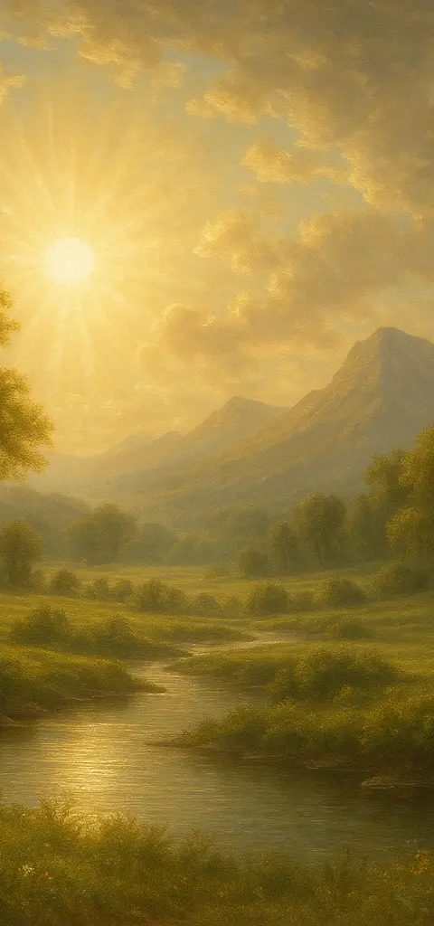 A serene nature landscape symbolizing God's grace.